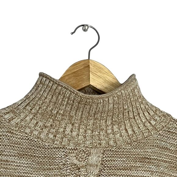 GAP Gradient Cream Turtle Neck Sweater with Chunky Cables Size S - Picture 11 of 16